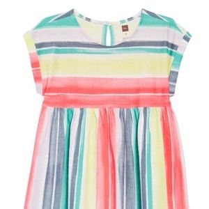 Tea Collection Empire Watercolor Stripe Dress Like New